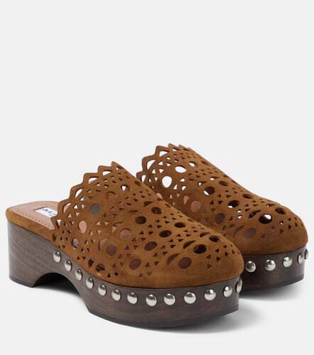 AlaÃ¯a Vienne suede and wood clogs - Alaia - Modalova