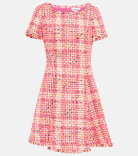 Fringed checked tweed minidress - Oscar de la Renta - Modalova