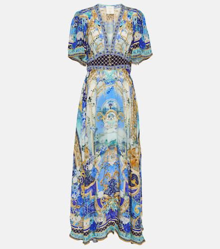 Embellished floral silk maxi dress - Camilla - Modalova