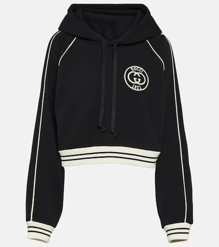 Gucci Cropped cotton jersey hoodie - Gucci - Modalova