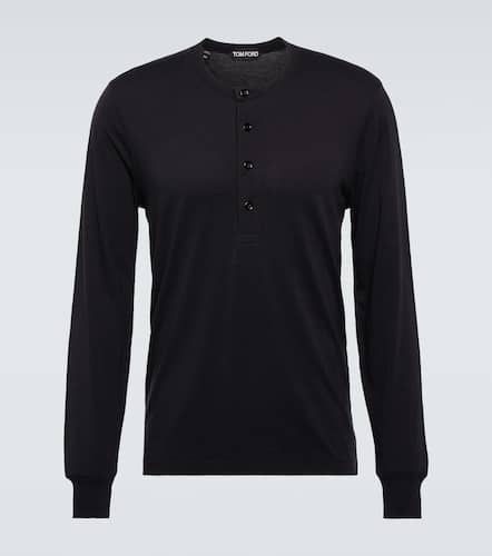 Lyocell and cotton Henley long-sleeved top - Tom Ford - Modalova