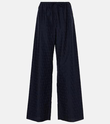 Cotton poplin wide-leg pants - Valentino - Modalova