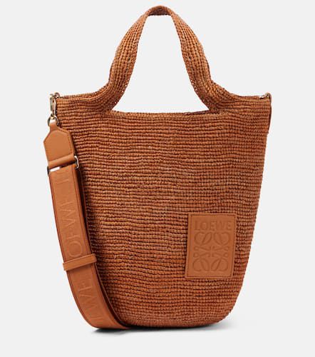 Loewe Slit Mini raffia tote bag - Loewe - Modalova