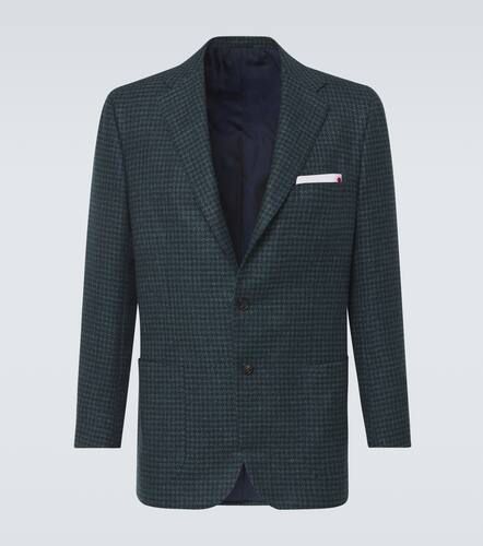 Houndstooth wool, silk, and linen blazer - Kiton - Modalova