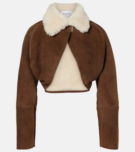 Alaïa Cropped-Jacke aus Veloursleder mit Shearling - Alaia - Modalova