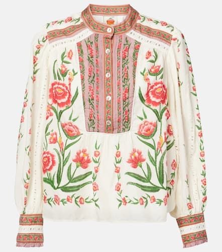 Printed cotton-blend blouse - Farm Rio - Modalova