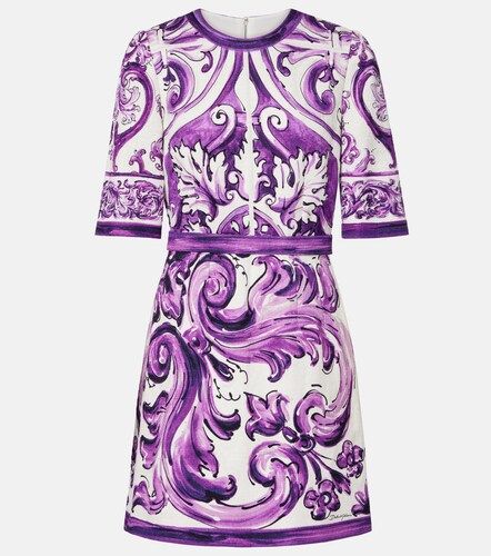 Vestido corto Majolica en mezcla de algodón - Dolce&Gabbana - Modalova