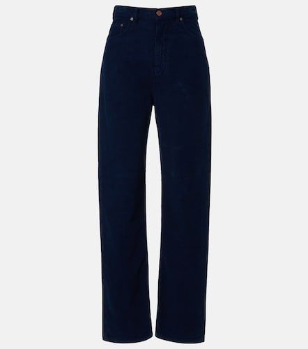 Pantalones rectos de pana de algodón de tiro alto - Victoria Beckham - Modalova