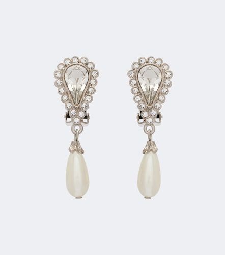 Orecchini a clip con perle bijoux e cristalli - Alessandra Rich - Modalova
