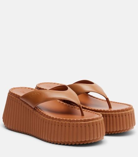 Nama leather platform thong sandals - Chloe - Modalova