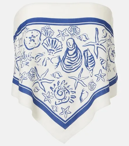 Printed linen-blend bandeau top - Simkhai - Modalova