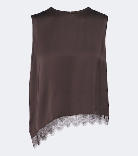 Vince Top in raso con pizzo - Vince - Modalova
