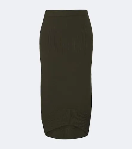 Ribbed-knit wool-blend midi skirt - Victoria Beckham - Modalova