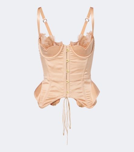Top corsé Darya en mezcla de seda con encaje - Maria Lucia Hohan - Modalova