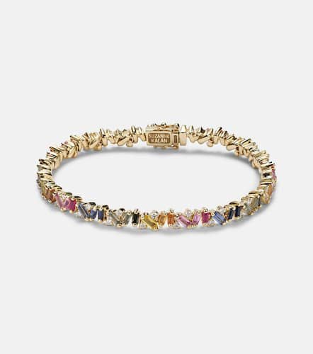 Fireworks 18kt yellow bracelet with diamonds and sapphires - Suzanne Kalan - Modalova