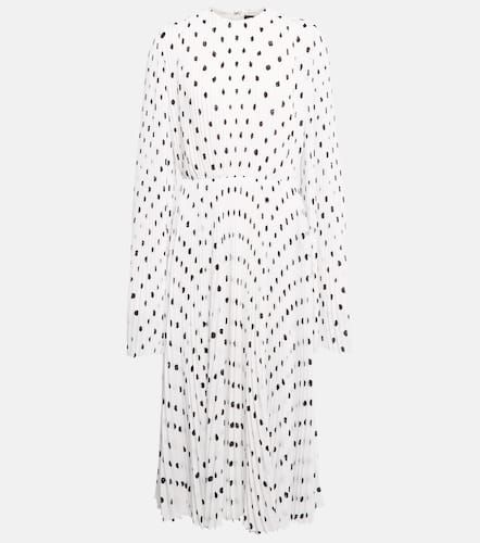 Polka-dot pleated crÃªpe midi dress - Balenciaga - Modalova