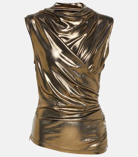 Blumarine Draped metallic top - Blumarine - Modalova