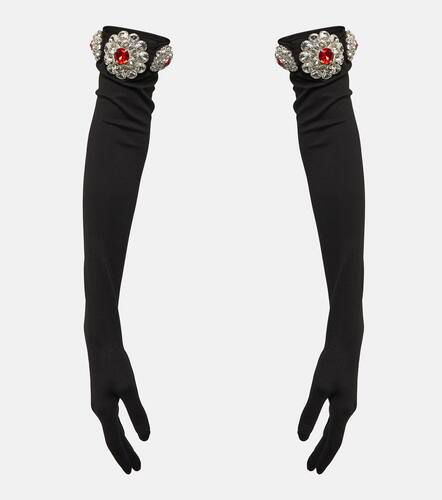 Crystal-embellished jersey gloves - David Koma - Modalova