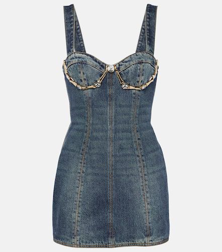 Claw embellished denim minidress - Area - Modalova