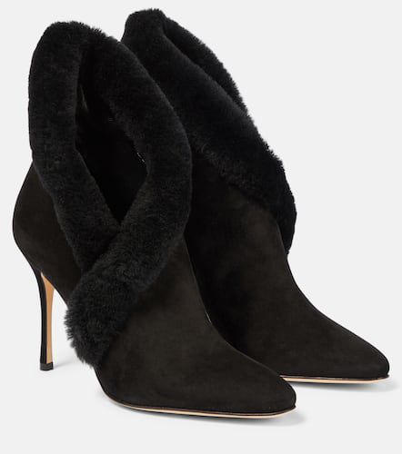 Ankle Boots Nestanu 105 aus Veloursleder - Manolo Blahnik - Modalova