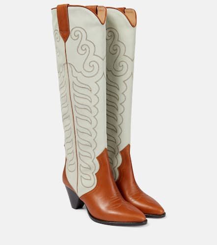 Liela leather and suede cowboy boots - Isabel Marant - Modalova