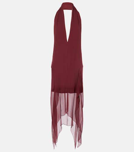 Asymmetric silk georgette minidress - Ferragamo - Modalova