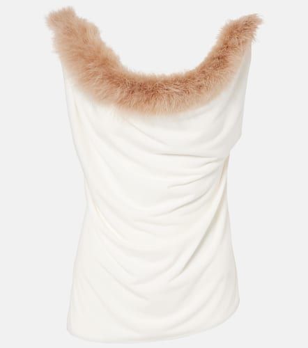 Boa feather-trimmed jersey top - Coperni - Modalova