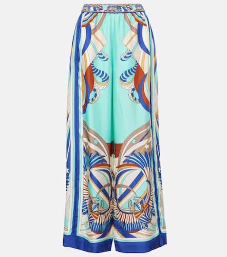 Printed silk satin palazzo pants - Camilla - Modalova