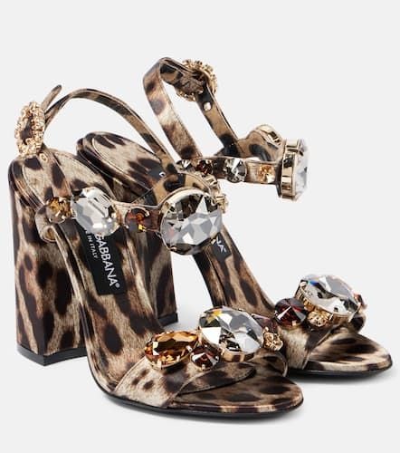 Keira 105 leopard-print satin sandals - Dolce&Gabbana - Modalova