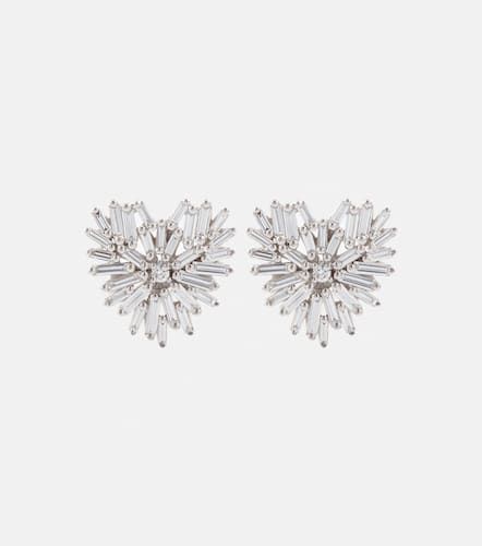 Heart 18kt gold earrings with diamonds - Suzanne Kalan - Modalova