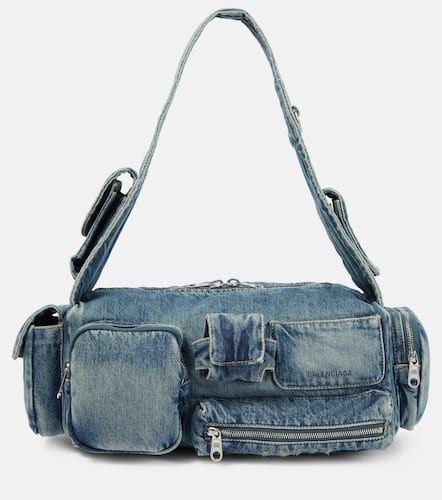 Superbusy Small denim crossbody bag - Balenciaga - Modalova