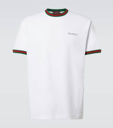 T-shirt Webstripe en coton à logo - Gucci - Modalova