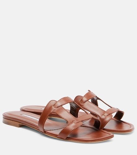 Grellanuflat leather sandals - Manolo Blahnik - Modalova