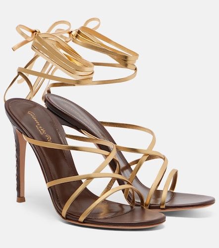 Metallic leather sandals - Gianvito Rossi - Modalova
