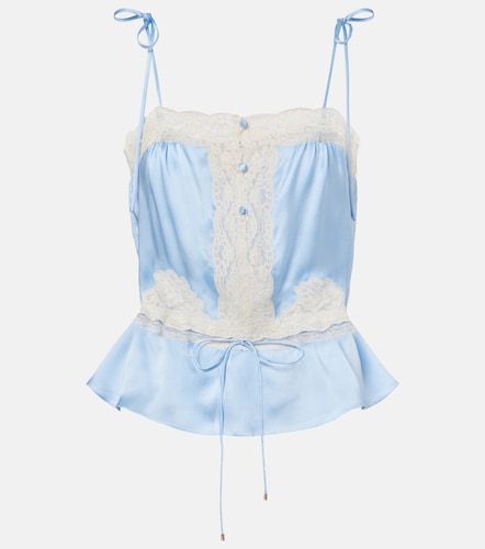 Chloé Top lencero de satén de seda con encaje - Chloe - Modalova