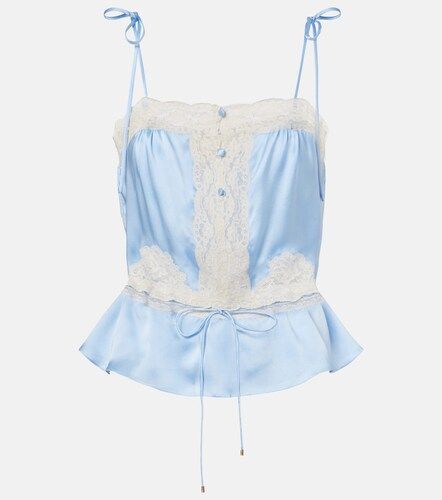 Lace-trimmed silk satin camisole - Chloe - Modalova