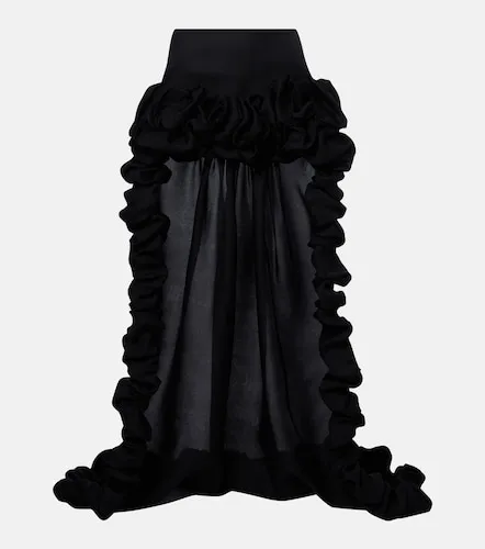 Asymmetric ruffled silk gazar miniskirt - Saint Laurent - Modalova
