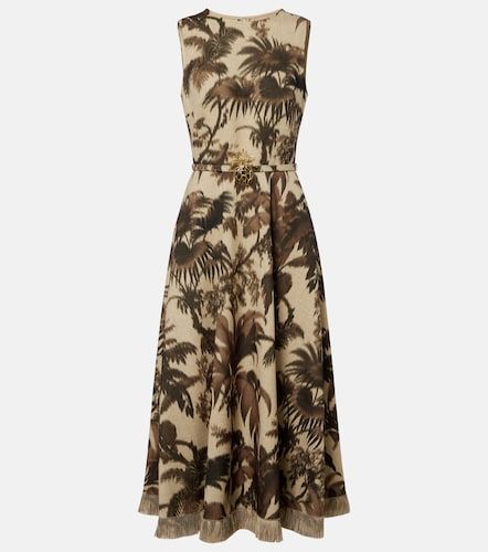 Abito midi con stampa e frange - Oscar de la Renta - Modalova