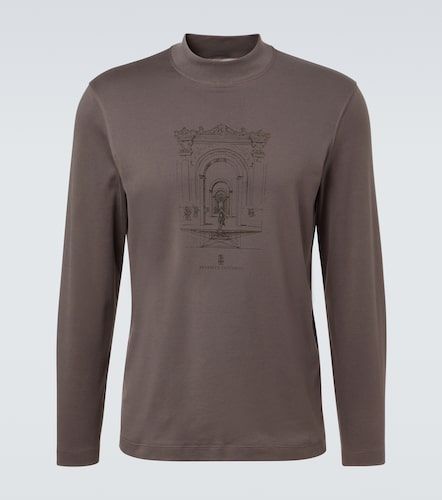 Camiseta de jersey de algodón estampada - Brunello Cucinelli - Modalova