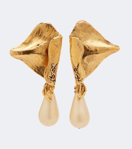 Orecchini a clip Cassandre con perle bijoux - Saint Laurent - Modalova