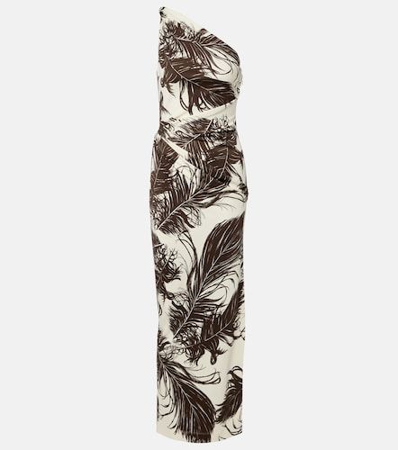 Printed one-shoulder jersey maxi dress - Oscar de la Renta - Modalova