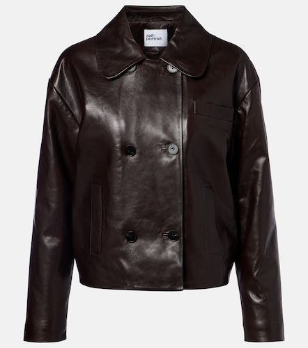 Cropped leather jacket - Self-Portrait - Modalova