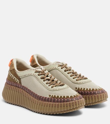 Nama leather-trimmed platform sneakers - Chloe - Modalova