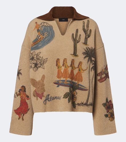 Decade printed wool and cotton-blend polo sweater - Alanui - Modalova