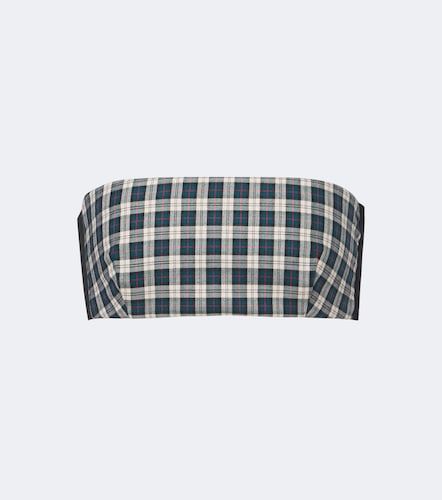 Plaid cotton flannel bandeau top - Dries Van Noten - Modalova