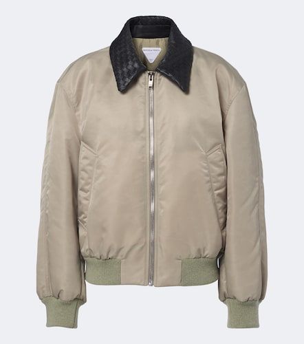 Leather-trimmed bomber jacket - Bottega Veneta - Modalova