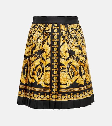 Barocco high-rise pleated silk miniskirt - Versace - Modalova