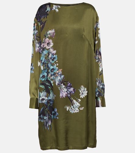 Floral satin midi dress - Dries Van Noten - Modalova