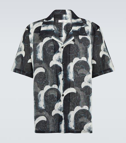 Printed cotton voile bowling shirt - Commas - Modalova