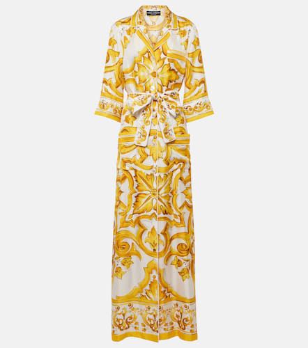 Majolica silk twill maxi dress - Dolce&Gabbana - Modalova